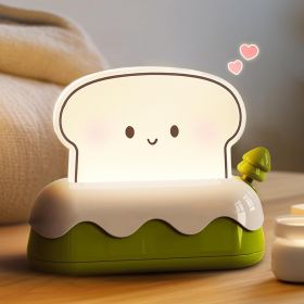 Cute Toaster Night Lights for Kids, Kawaii Stuff Bread Desk Lamp with Smile Face, Rechargeable Desk Decor for Bedroom, Besides, Dinning