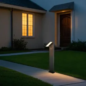 Solar Pathway Lights Outdoor With Motion Sensor IP65 Waterproof Path Lights For Driveway Adjustable Head 32128 (Option: Black)