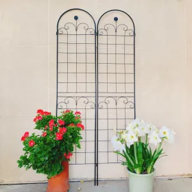 2 Pack Metal Garden Trellis For Climbing Plants Outdoor 86.7'' X 19.7'' Rustproof Plant Support Rose Trellis Netting Trellis Black (Option: Black)