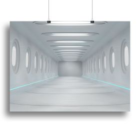 Futuristic interior Canvas Print or Poster (Type: Standard Framed Canvas Print, size: Large (24" x 16"))
